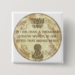 Badge Carré 5 Cm Mots creux de Bouddha
