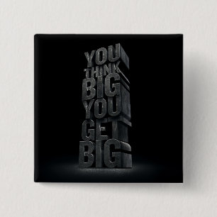 Badge Carré 5 Cm Mots Motivationnels - Pensez Gros, Obtenez Gros
