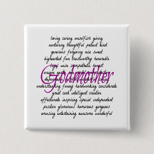 Badge Carré 5 Cm Mots pour Godmère