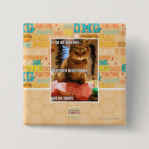 Badge Carré 5 Cm Mousse de mah chaud