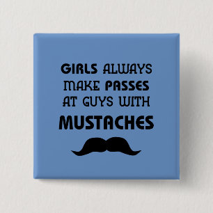Badge Carré 5 Cm Moustache