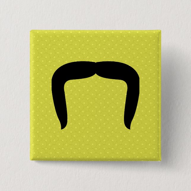 Badge Carré 5 Cm Moustache en fer à cheval (Devant)