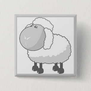 Badge Carré 5 Cm Moutons mignons