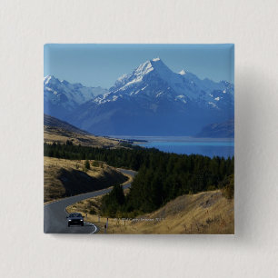Badge Carré 5 Cm Mt. Cook, Nouvelle-Zélande