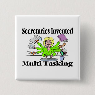 Badge Carré 5 Cm Multi Tasking de secrétaires Invented