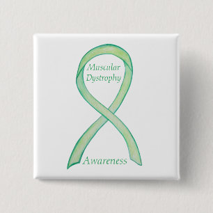 Badge Carré 5 Cm Muscular Dystrophy Awareness Lime Ribbon Pin