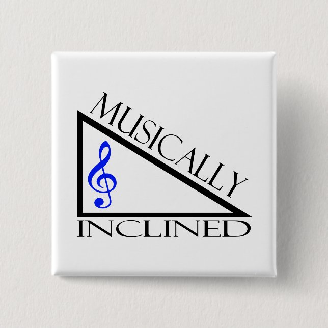 Badge Carré 5 Cm Musicalement incliné (Devant)