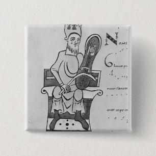 Badge Carré 5 Cm Musicien jouant un crouth