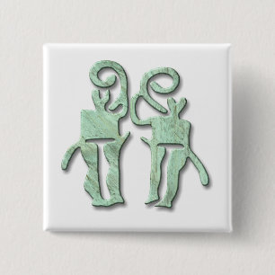 Badge Carré 5 Cm Musiciens-cuivre