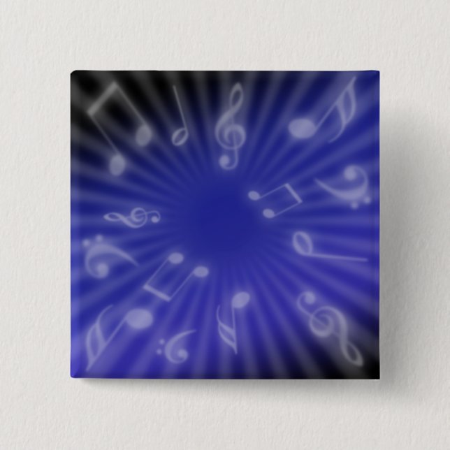 Badge Carré 5 Cm Musique bleue (Devant)