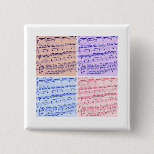 Badge Carré 5 Cm Musique majeure/étudiante/enseignant
