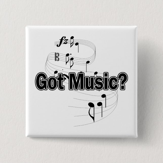 Badge Carré 5 Cm Musique obtenue (notes) (Devant)