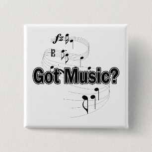 Badge Carré 5 Cm Musique obtenue (notes)
