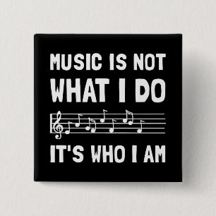 Badge Carré 5 Cm Musique qui je suis