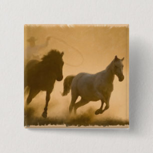 Badge Carré 5 Cm Mustang Roundup