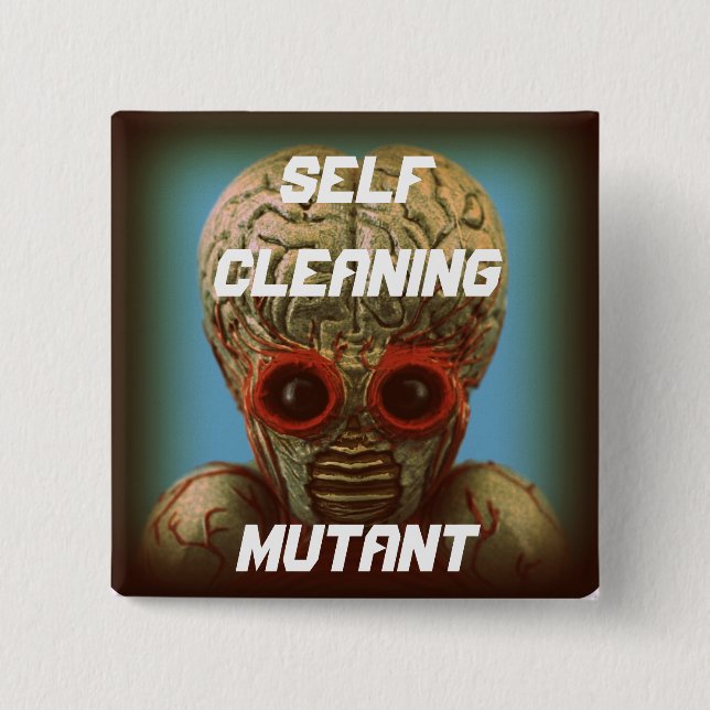 Badge Carré 5 Cm Mutant de nettoyage d'individu (Devant)