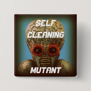 Badge Carré 5 Cm Mutant de nettoyage d'individu