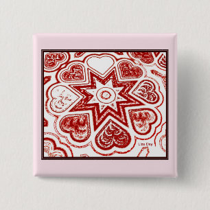 Badge Carré 5 Cm 'My Heart' Square Pin (White)