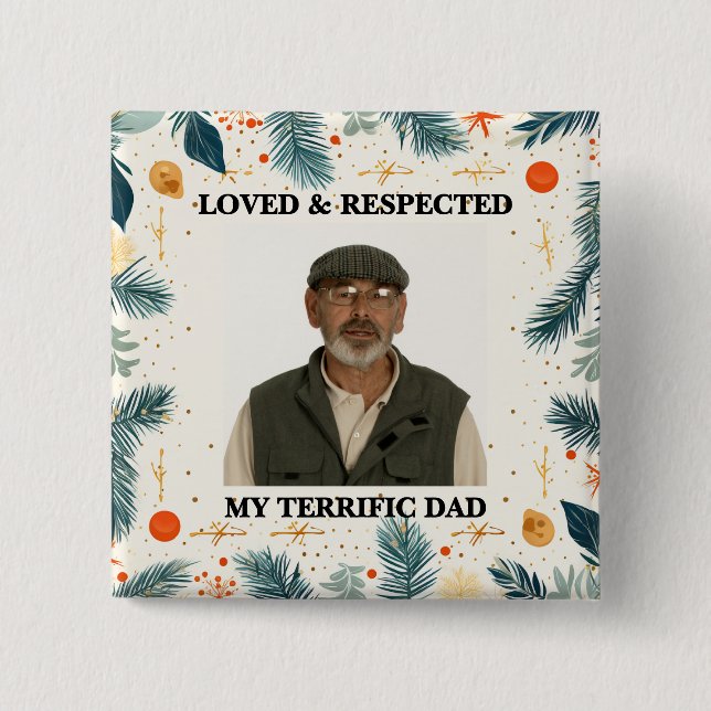Badge Carré 5 Cm My Terrific Dad™ Button (Customize It!) (Devant)