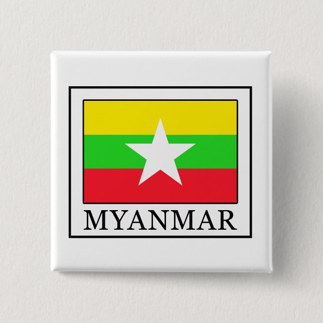 Badge Carré 5 Cm Myanmar (Devant)