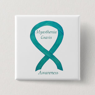 Badge Carré 5 Cm Myasthenia Gravis Sensibilisation Ruban Art Person
