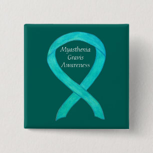 Badge Carré 5 Cm Myasthenia Gravis Sensibilisation Ruban Art Person