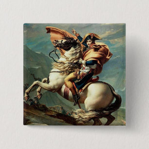 Badge Carré 5 Cm Napoléon croisant les Alpes