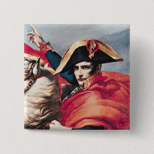 Badge Carré 5 Cm Napoléon croisant les Alpes
