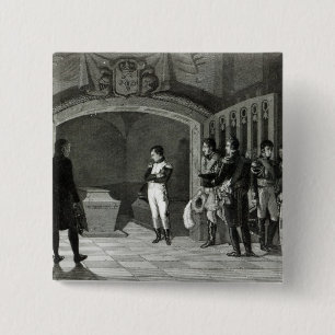 Badge Carré 5 Cm Napoléon méditant avant la tombe