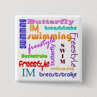 Badge Carré 5 Cm Natation partout du bouton carré