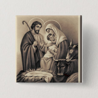 Badge Carré 5 Cm Nativité