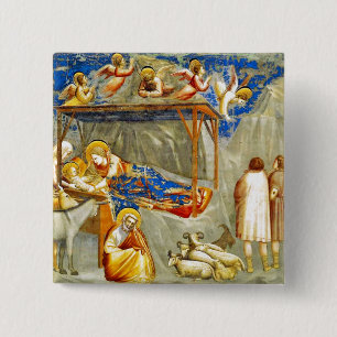 Badge Carré 5 Cm Nativité Naissance de Jésus