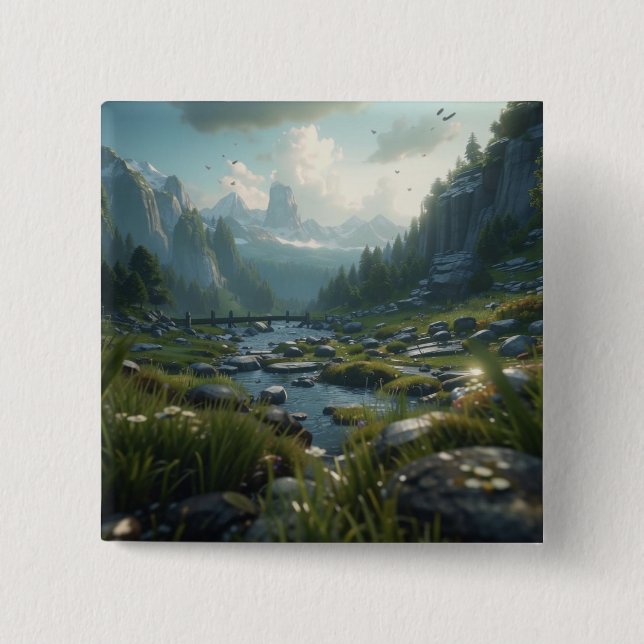 Badge Carré 5 Cm Nature 21. (Devant)