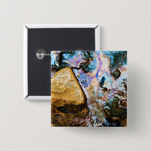 Badge Carré 5 Cm nature abstraite eau calme bouton