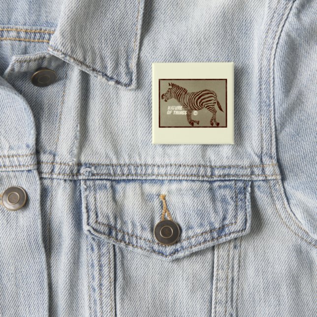 Badge Carré 5 Cm  Nature of Things - Habillage promotionnel (1966) (En situation)