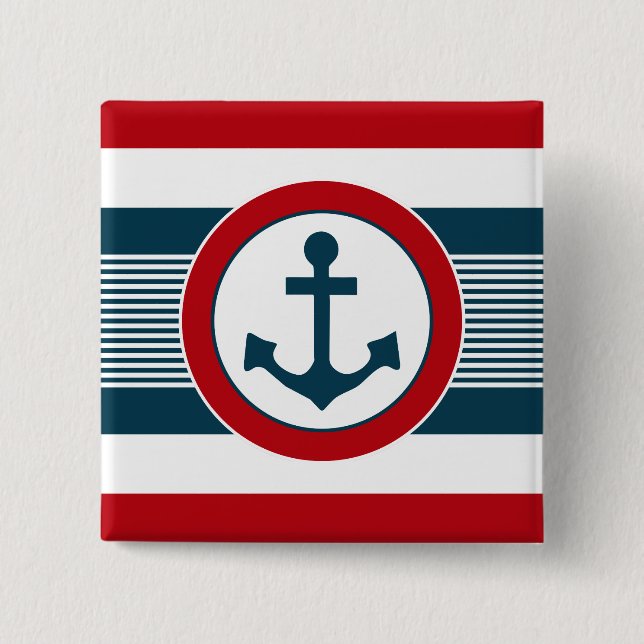 Badge Carré 5 Cm Nautical design (Devant)