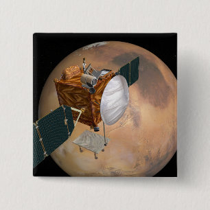 Badge Carré 5 Cm Navette spatiale 2 de télécommunication de Mars