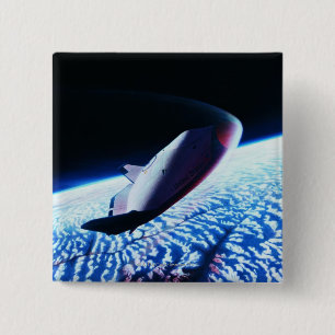 Badge Carré 5 Cm Navette spatiale 3