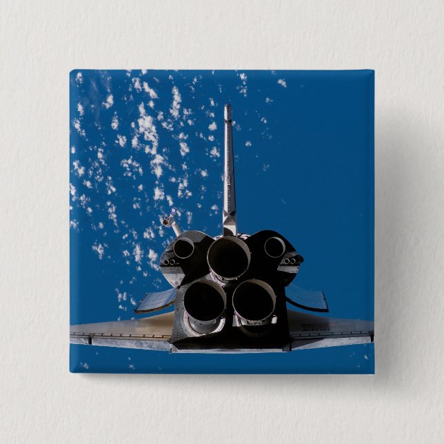 Badge Carré 5 Cm Navette spatiale Atlantis (Devant)