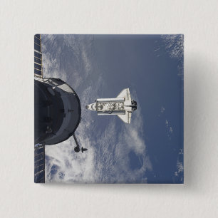 Badge Carré 5 Cm Navette spatiale Atlantis et un vaisseau spatial r