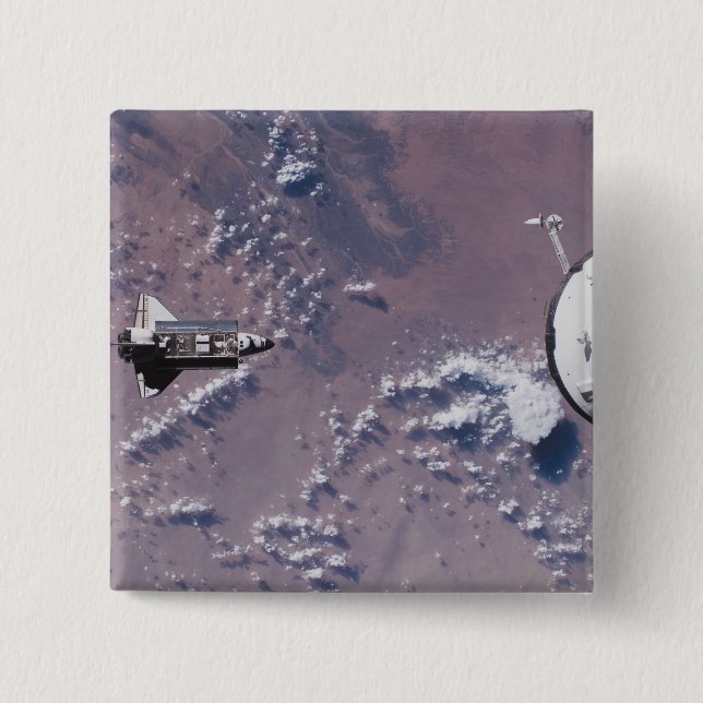 Badge Carré 5 Cm Navette spatiale Endeavor 20 (Devant)
