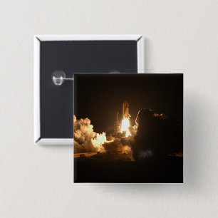 Badge Carré 5 Cm Navette spatiale Terre Orbitale Nuit Spacecraft Ca