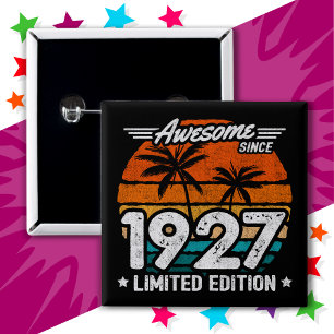 Badge Carré 5 Cm Né 1927 Limited Edition Retro Awesome depuis 1927