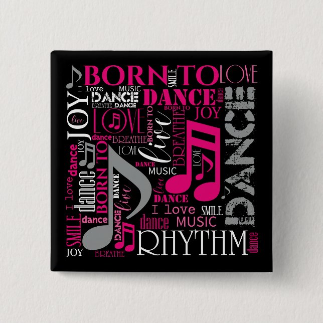 Badge Carré 5 Cm Né à Dance Pink ID277 (Devant)