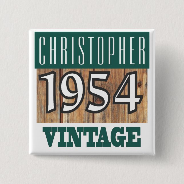 Badge Carré 5 Cm Né en 1954 (Devant)