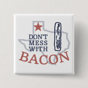 Badge Carré 5 Cm Ne manquez pas Bacon
