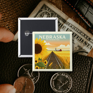Badge Carré 5 Cm Nebraska vintage