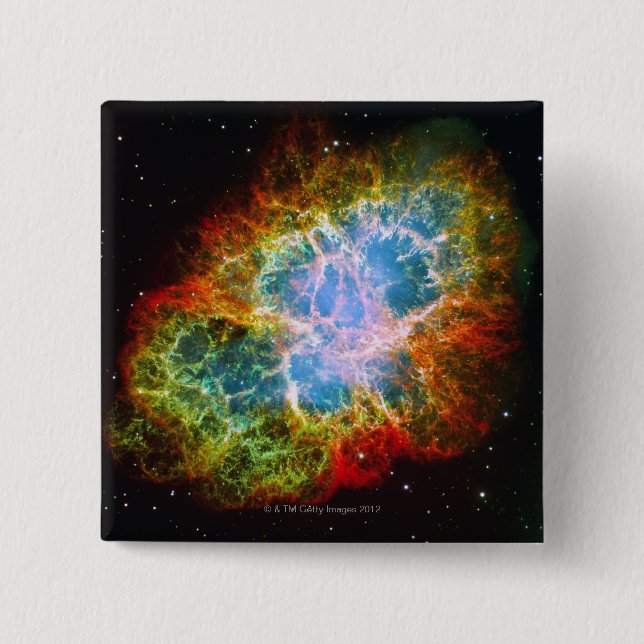 Badge Carré 5 Cm Nebula du crabe (Devant)