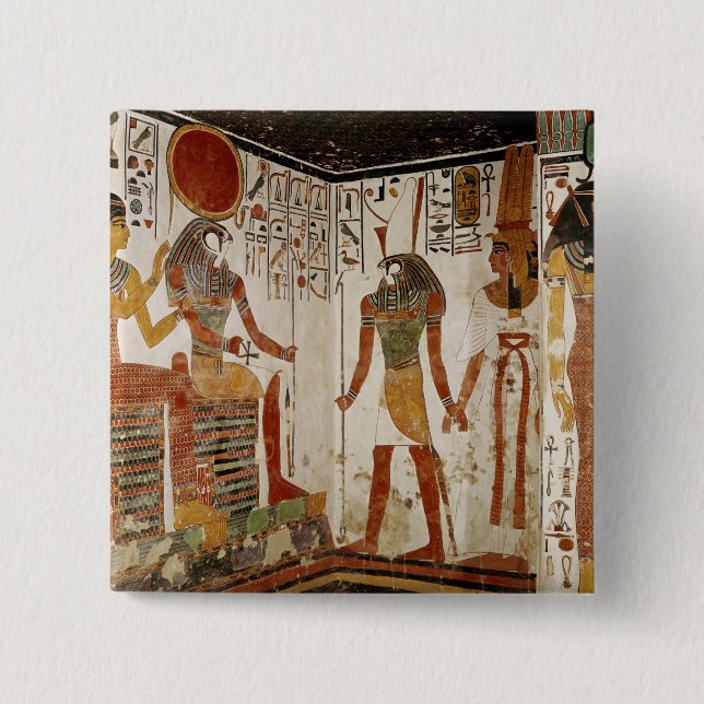 Badge Carré 5 Cm Nefertari est apporté avant le dieu (Devant)