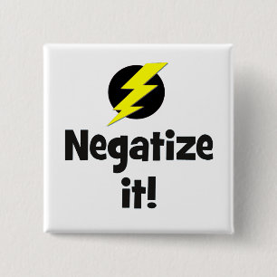 Badge Carré 5 Cm Négatisez-le à gauche